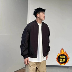 抖音得物美式潮休闲夹克春季立领纯色复古工装加厚棉服外套MF01，男装夹克，电商A443