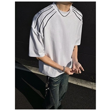 垫肩短袖t恤男夏潮牌重磅宽松设计感半袖513DT3502P25，男装T恤，星座513