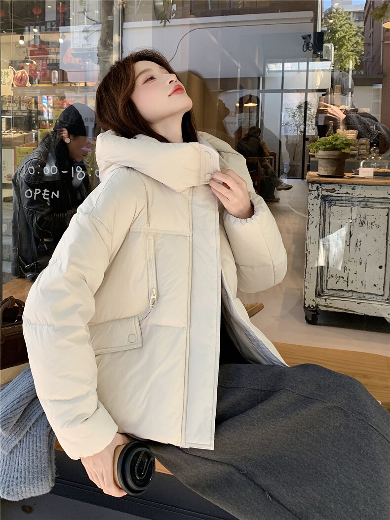 现货新款东大门加厚保暖羽绒服百搭连帽面包服女装外套女,女装羽绒服,网红馆