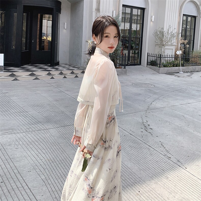新款时尚复古盘扣立领两件套中式文艺套裙套装,商品下架区,秀美人生