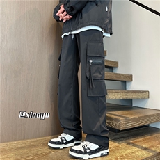 XZ616春季新款工装拉链折皱设计感防水冲锋裤长裤TY2418P65控78，男装休闲裤，星座512A（原616）