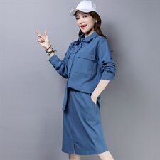 套裙时尚纯色简约2021年春季显瘦修身甜美，女装套装/套裙，小林双子