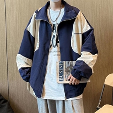 夹克男韩版潮流高街帅气拼色字母2023秋冬季新款ins外套W5120-P57，男装夹克，星座412-3
