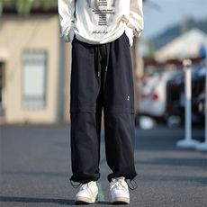 休闲裤男港风潮流日系痞子帅刺绣2023秋冬季新款ins长裤K4695-P38，男装休闲裤，星座412-2