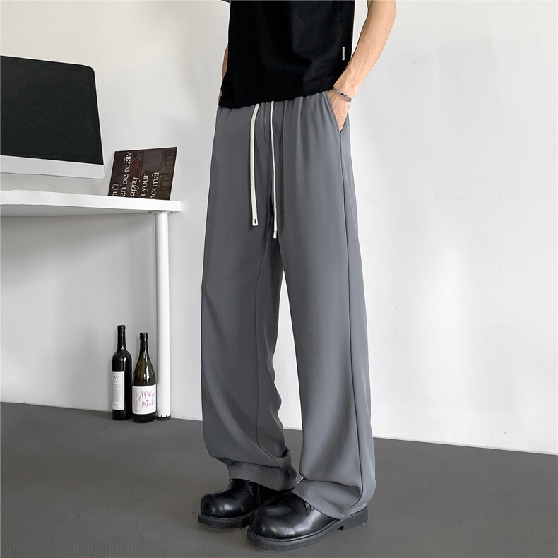 免烫西裤男高级感松紧腰秋季新款潮流宽松直筒休闲裤K3309-P40，男装西裤，星座610（原A335）