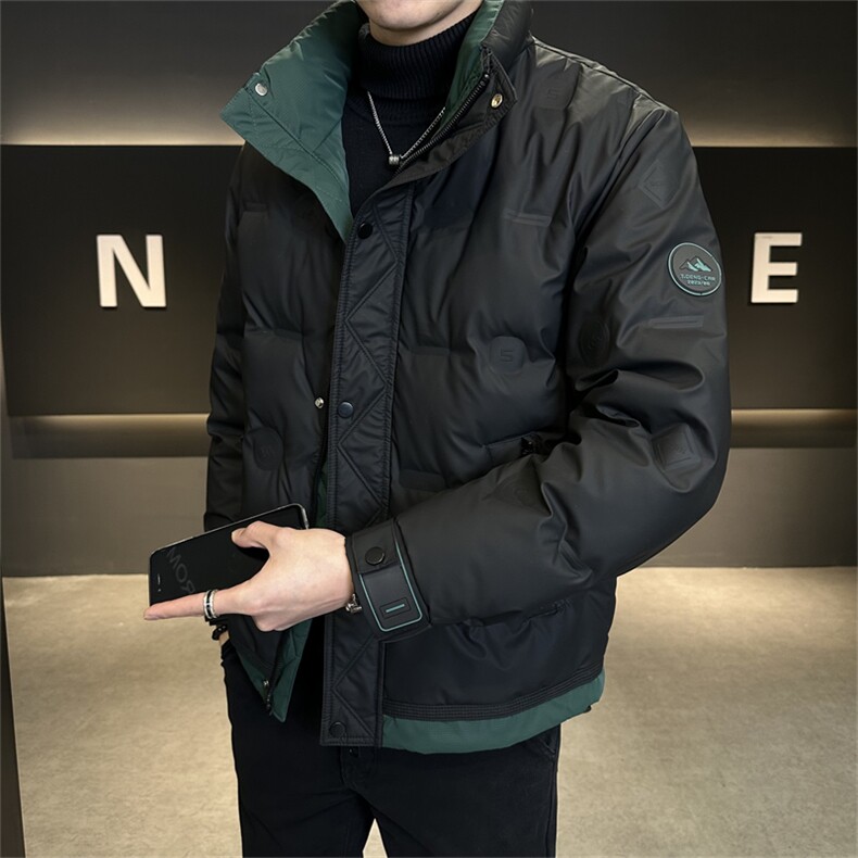 跑量冬季新款拼色立领舒适时尚休闲帅气羽绒服青春流行,男装羽绒服,电商A225