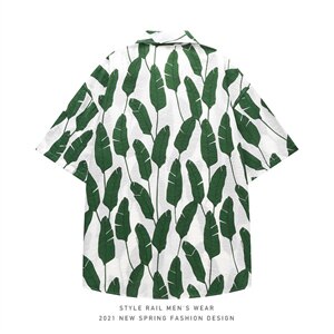 2021年夏季新款花衬衫男白底平铺宽松衬衫DS-C407-CS305-P35图片
