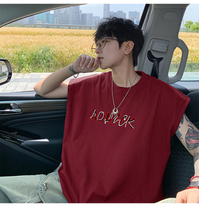 可48小时发货支持抖音得物来样二开240克重磅美式纯棉背心无袖t恤图片
