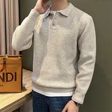 秋冬加厚毛衣针织衫翻领polo打底衫H58007-P75，男装Polo衫，星座1012-1