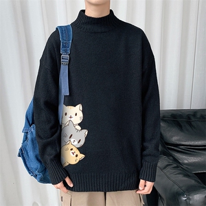 M18164-P45 加绒款-P65半高领毛衣男士大码针织衫男毛线衣男图片