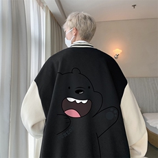 摇粒绒棒球服男大码开衫卫衣男夹克BF86131-P65，男装夹克，电商A040