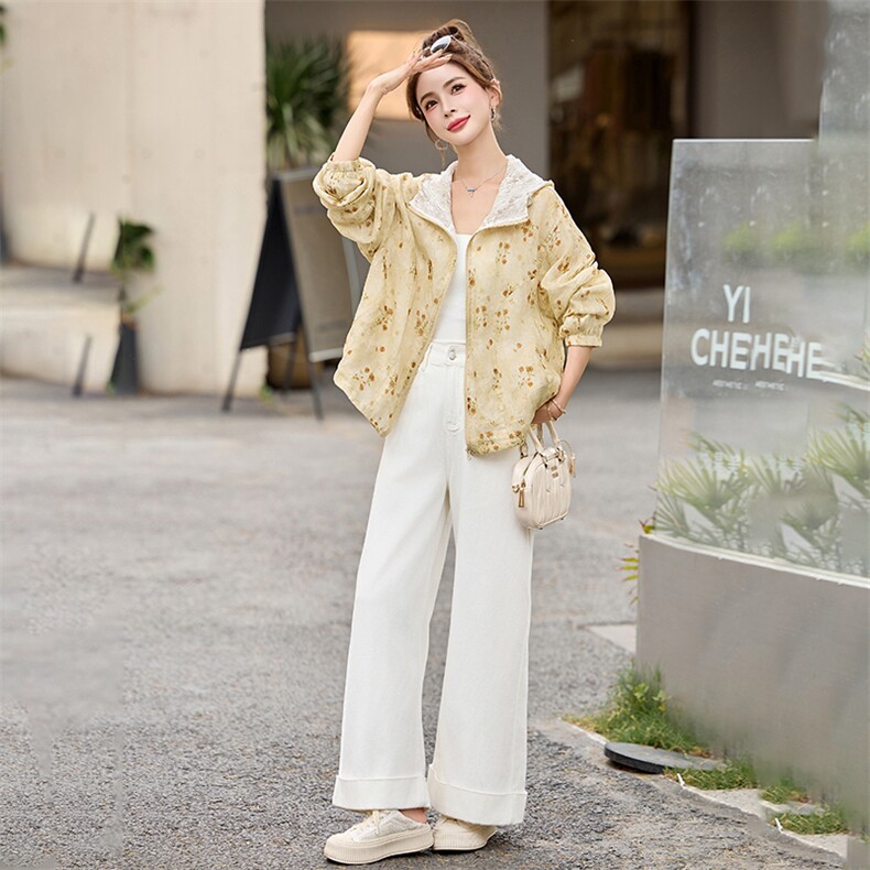 现货2025夏装新款新中式印花防晒衣外套,女装防晒衣,依万里
