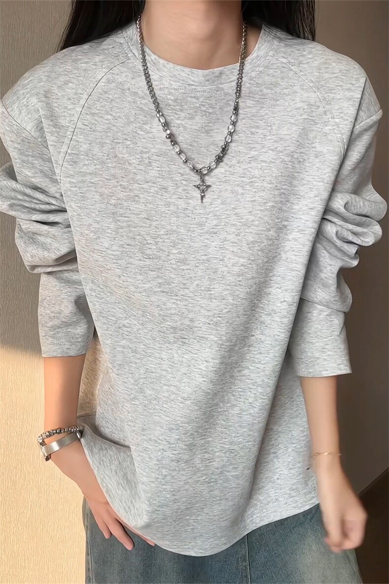 春季新款拼接长袖T恤复古休闲宽松正肩圆领男女C64120-TP16不,男装T恤,电商A102