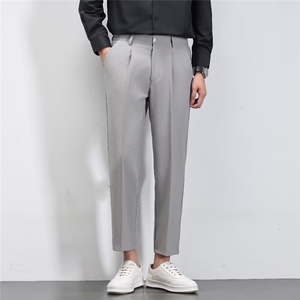 直筒西裤男夏季薄款九分冰丝裤子速干西装休闲裤男 F00,男装西服套装,星座1116A-2（原606A-1）