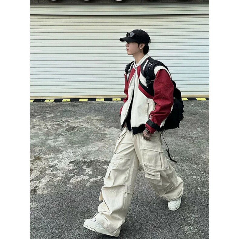 706-1-JK325-P108特P秋季欧美风短款拼接赛车服外套痞帅夹克,男装夹克,星座706-1