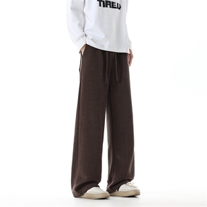 YK86106-P35 聚酯纤维 秋季上新麦穗纹提花阔腿裤男图片
