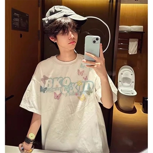 万针全刺绣工艺抖音得物高品质260克重磅纯棉双纱美式高街短袖T恤图片