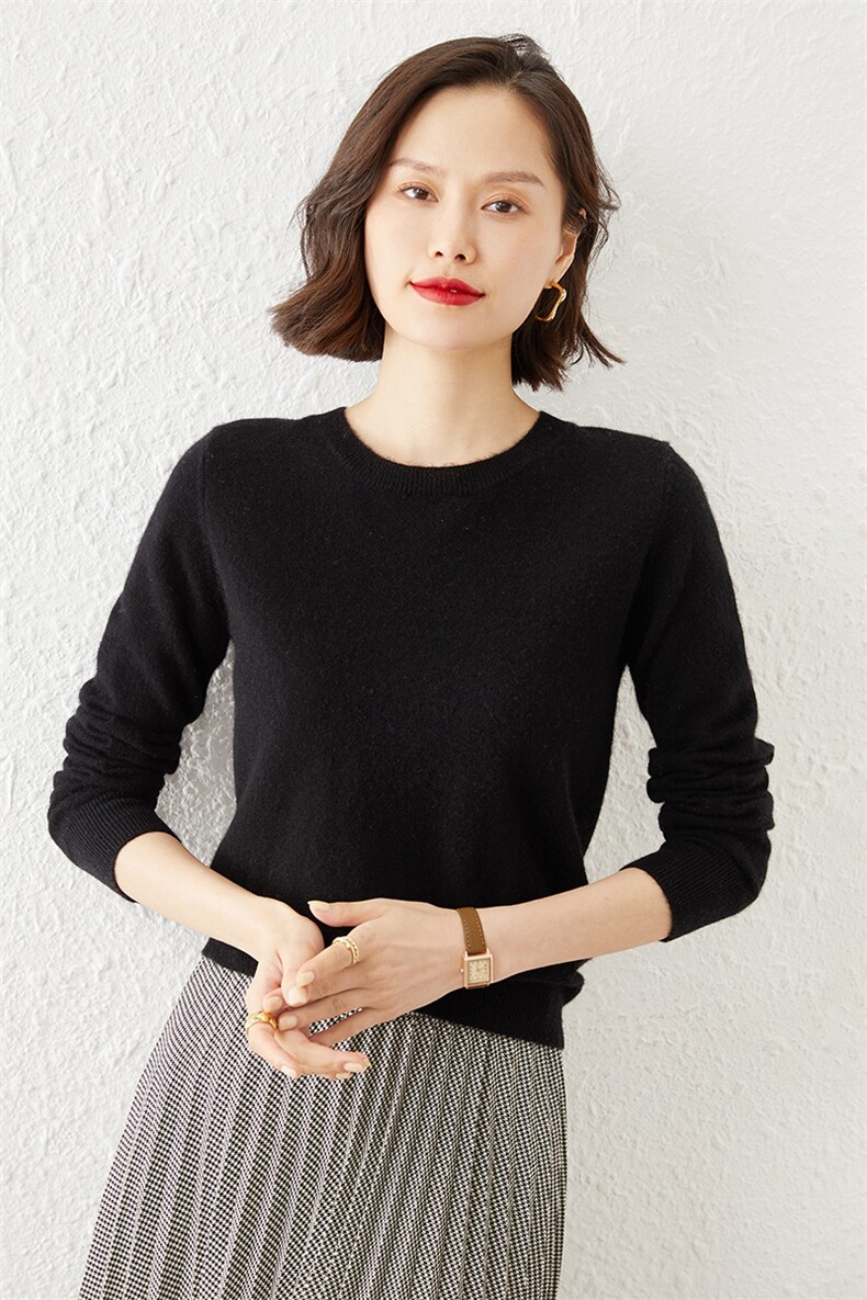 【断码毛衫】加厚衫秋冬圆领针织打底衫修身内搭羊毛衫女毛衣,针织衫/毛衣,质第工厂直营店