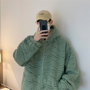 冬装新款加绒加厚高品质羊羔毛外套棉衣潮牌男装 A071-1003-P100图片