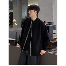 春秋韩系时尚假两件卫衣男休闲学生拼接痞帅高级感长袖，男装卫衣，四季星座505