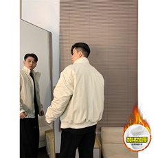 直播现货冬季美拉德立领飞行夹克boxy廓形高街棒球服加棉加厚外套，男装夹克，电商A486-1