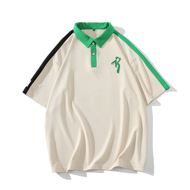 夏上新时尚撞色翻领Polo衫拼接牙刷绣半袖T恤男女626-P35控价58,男装Polo衫,电商A441