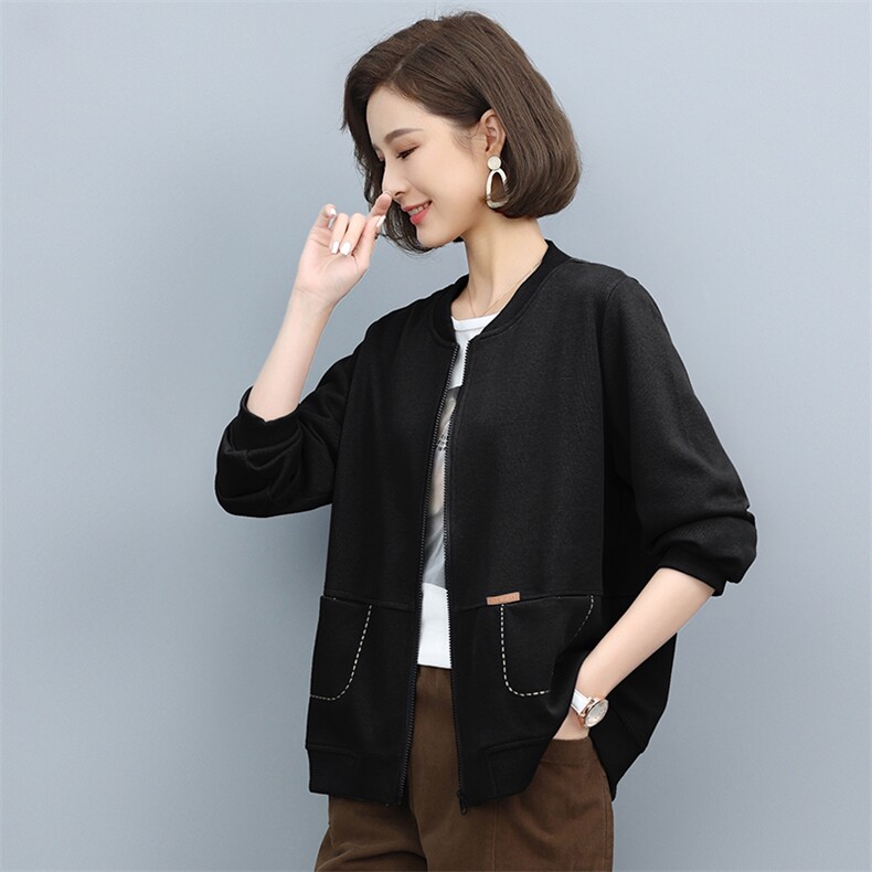2021秋装新款时尚休闲短外套女宽松显瘦百搭开衫外套,女装短外套,悦见她