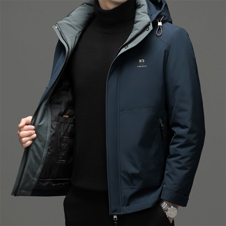 DF22441钱塘2020-2冬季厚款商务休闲连帽中年男士羽绒服P335,男装羽绒服,钱塘207-2
