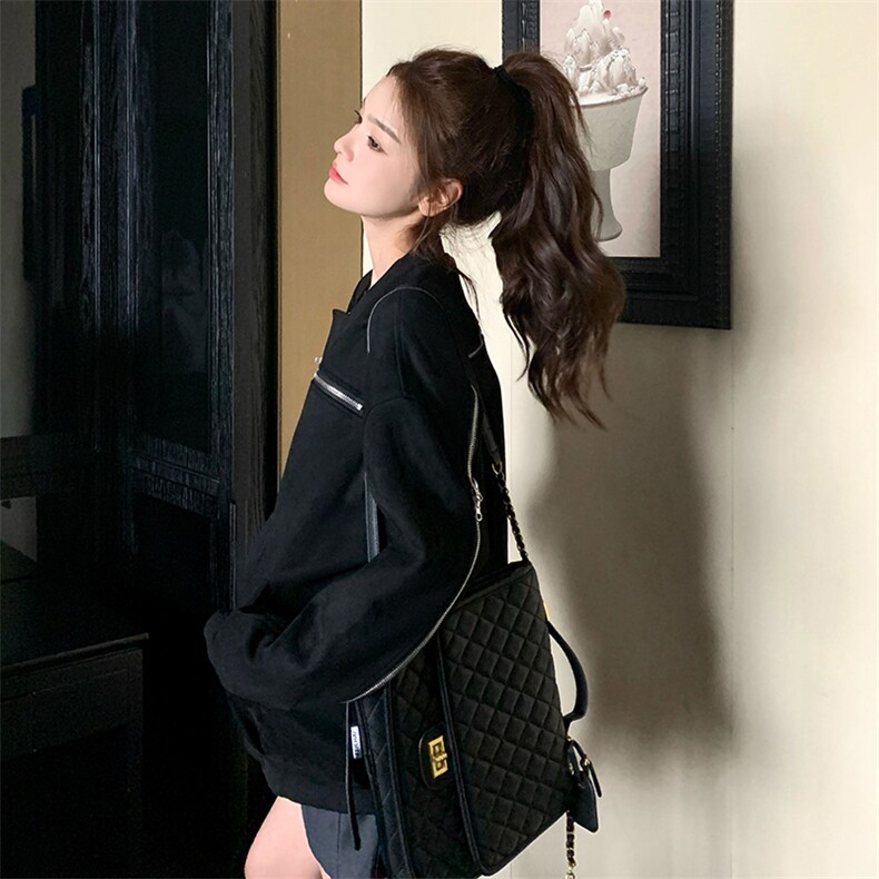 【新款】减龄设计感时尚韩版休闲撞色外套088-9901p135控188,女装毛呢外套,2C088