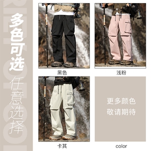 春夏季新款美式休闲工装裤男潮流宽松直筒拖地阔腿裤子KZ005-P38图片