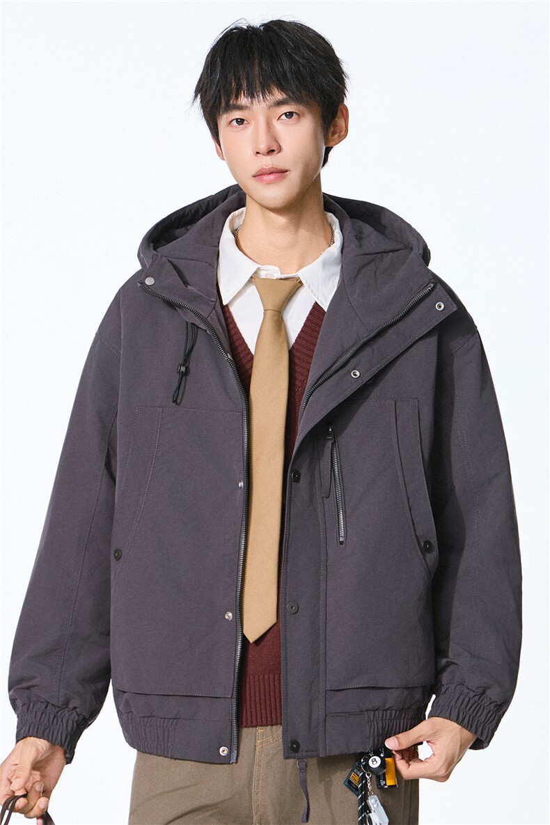 夹棉2025秋冬新款连帽工装夹克男女户外登山服棉服,男装夹克,电商D215