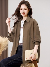 2025年秋冬新款长袖休闲衬衫外套百搭直筒型，女装短外套，小林双子