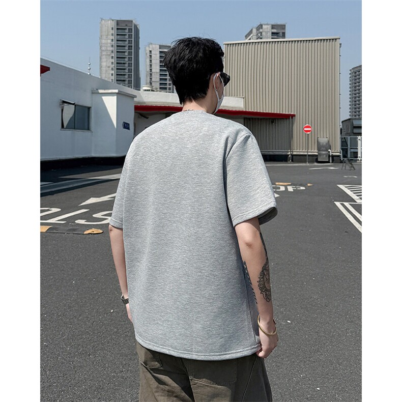 t恤男款夏季短袖cleanfit美式复古五分袖T0257-P36,男装T恤,星座308B-1