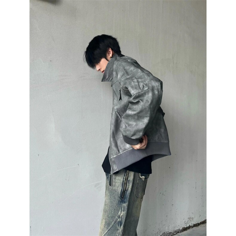 【有货】短款机车皮衣外套男春秋高级感美式pu皮夹克2579CC-特P76,男装夹克,星座1007（原301D）