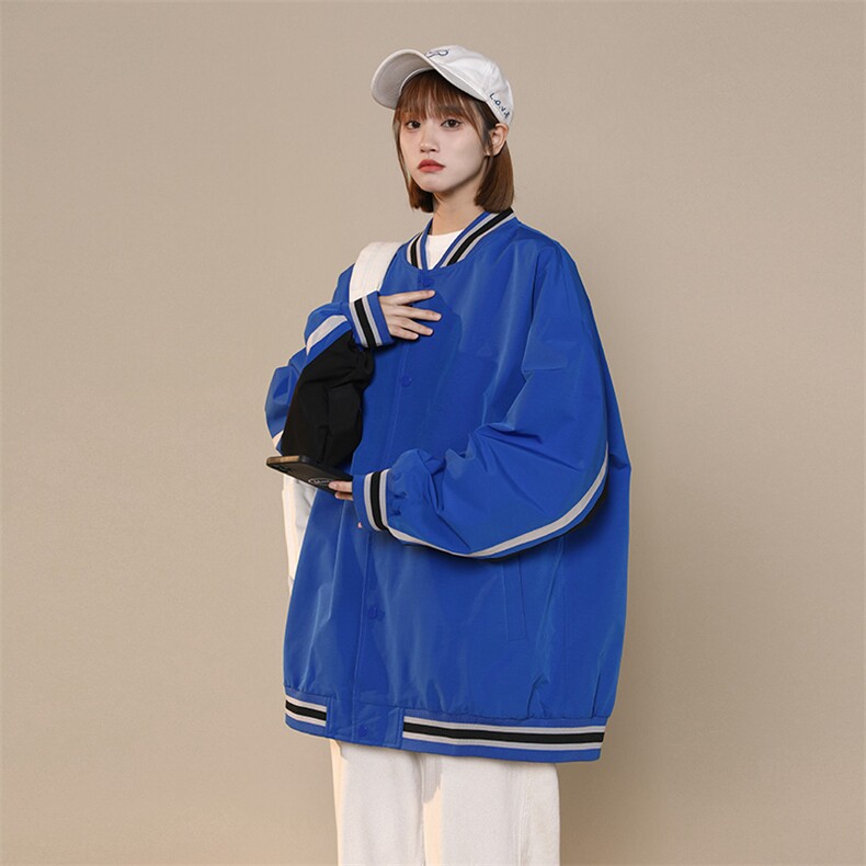 中性风小牛津上衣夹克宽松落肩拼色棒球服外套XZ214-8JK701-P65,男装夹克,星座1204-3