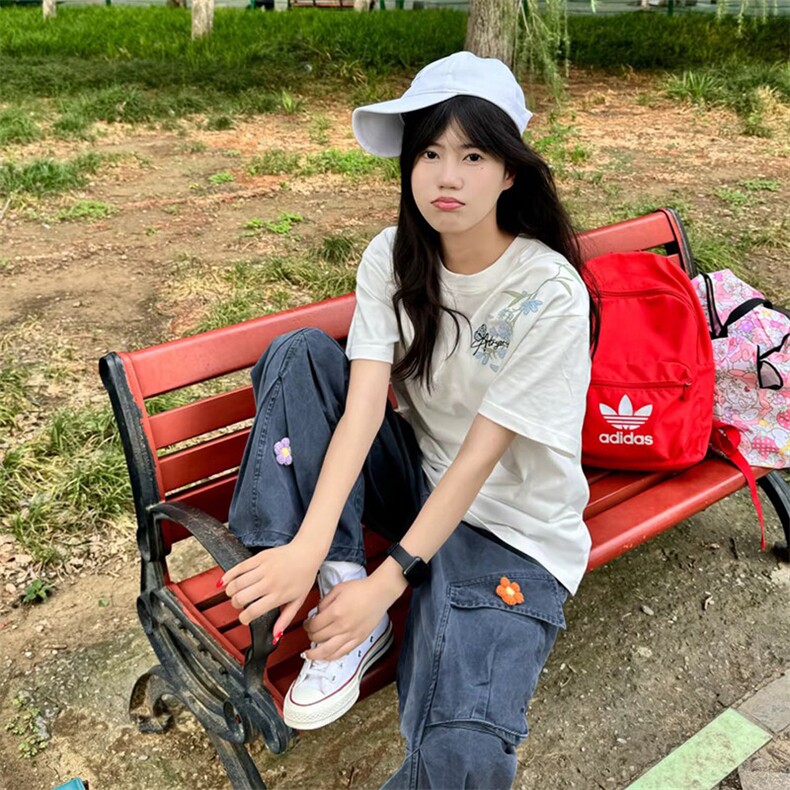 万针全刺绣解构设计260克重磅双纱纯棉高品质美式高街短袖T恤特35,男装T恤,电商A486