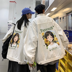 秋季港风大码不一样情侣学生印花牛仔外套男JK561-P6588，男装工装外套，星座912-1（原星座914-5）