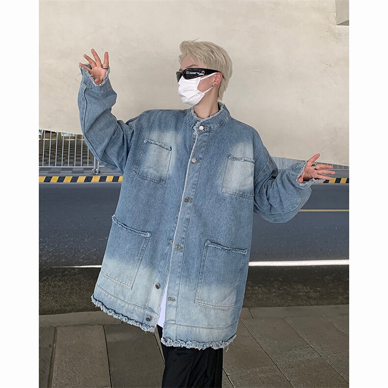 日系宽松工装夹克多口袋户外机能男女生阿美咔叽露营,男装夹克,星座716-2
