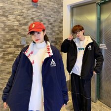 703-Y253冬季定制印花羊羔毛拼色外套情侣双面穿棉衣，男装棉衣，星座703