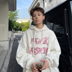已注册/华棉春秋外景时尚大码宽松连帽卫衣男WY00182/P45加绒P50图片
