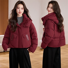 2025冬季新款简约时尚连帽羽绒服，女装羽绒服，阿丹