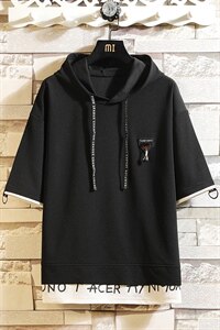 潮牌t恤男短袖ins撞色嘻哈学生潮男宽松T恤DX025P-35图片