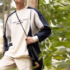 日系复古长袖卫衣男春季情侣宽松圆领套头衫学院风百搭休闲上衣男，男装卫衣，星座506A