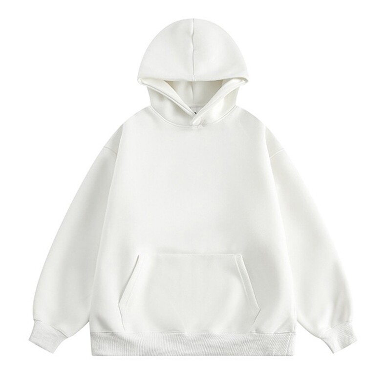 无帽绳版二开秋冬美式高街重磅曼巴棉纯色连帽卫衣外套X056，男装卫衣，电商A486-1