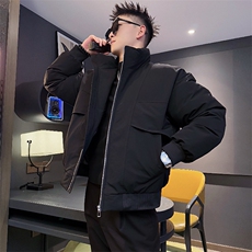 AY122/P138控178冬季社会小伙立领潮流保暖口袋潮牌棉服男黑首，男装棉衣，星座305B-1