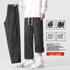 牛仔裤男款秋冬季美式高街加绒宽松裤潮牌阔腿裤JRK829-特批-47，男装休闲裤，星座718-1