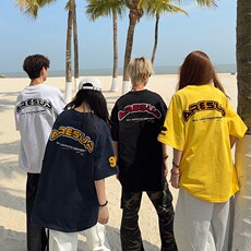 Q370-P40美式重工刺绣短袖T恤男女潮牌夏季新款宽松情侣上衣，男装T恤，星座911-1