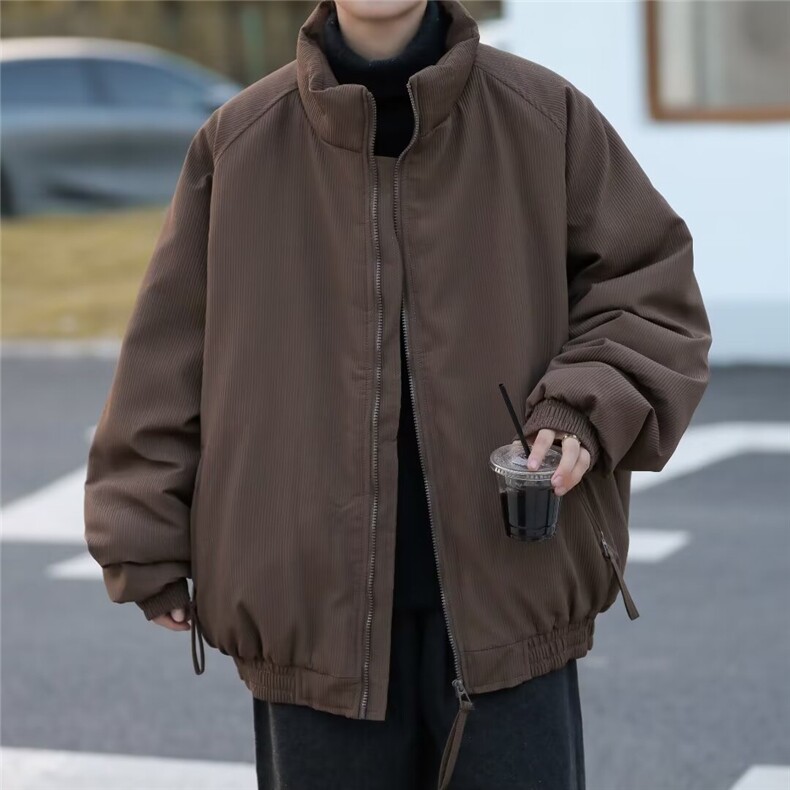 冬季立领宽松潮牌棉衣男女休闲飞行服外套棉服灯芯绒加厚JM9050,男装夹克,星座1116A-1（原606A）