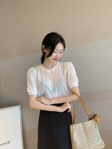 现货，巧克力模版面料新款短袖，女装，欧菲拉