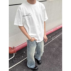 美式黑色立体浮雕短袖男款夏季小众提花刺绣t恤重磅cleanfit半袖，男装T恤，四季星座505